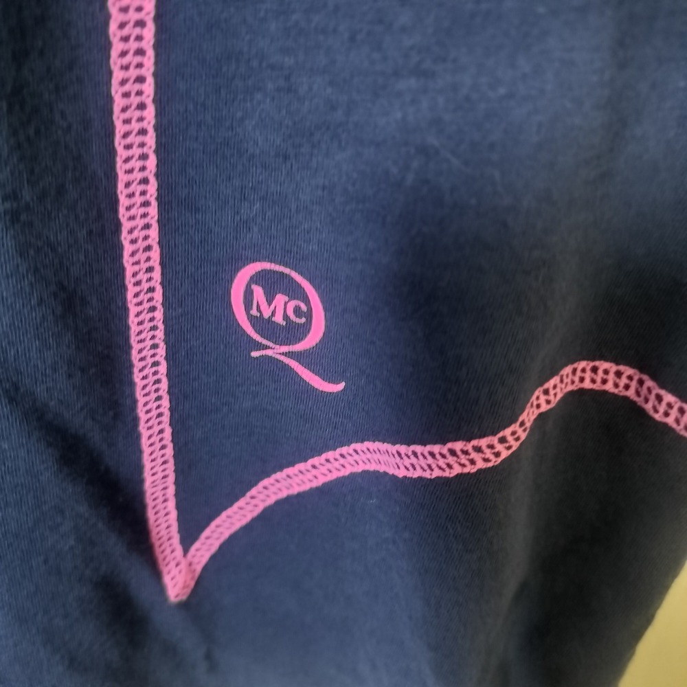 McQ Alexander McQueen Sleeveless Top Navy Pink Contrast Stitch Crew Neck Small. - Picture 4 of 7